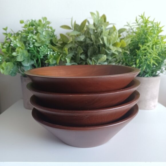 Vintage 1970 Lebanon Supply Co Walnut Bowls | Set of 4 | MCM Fine Wooden Ware - Picture 7 of 7